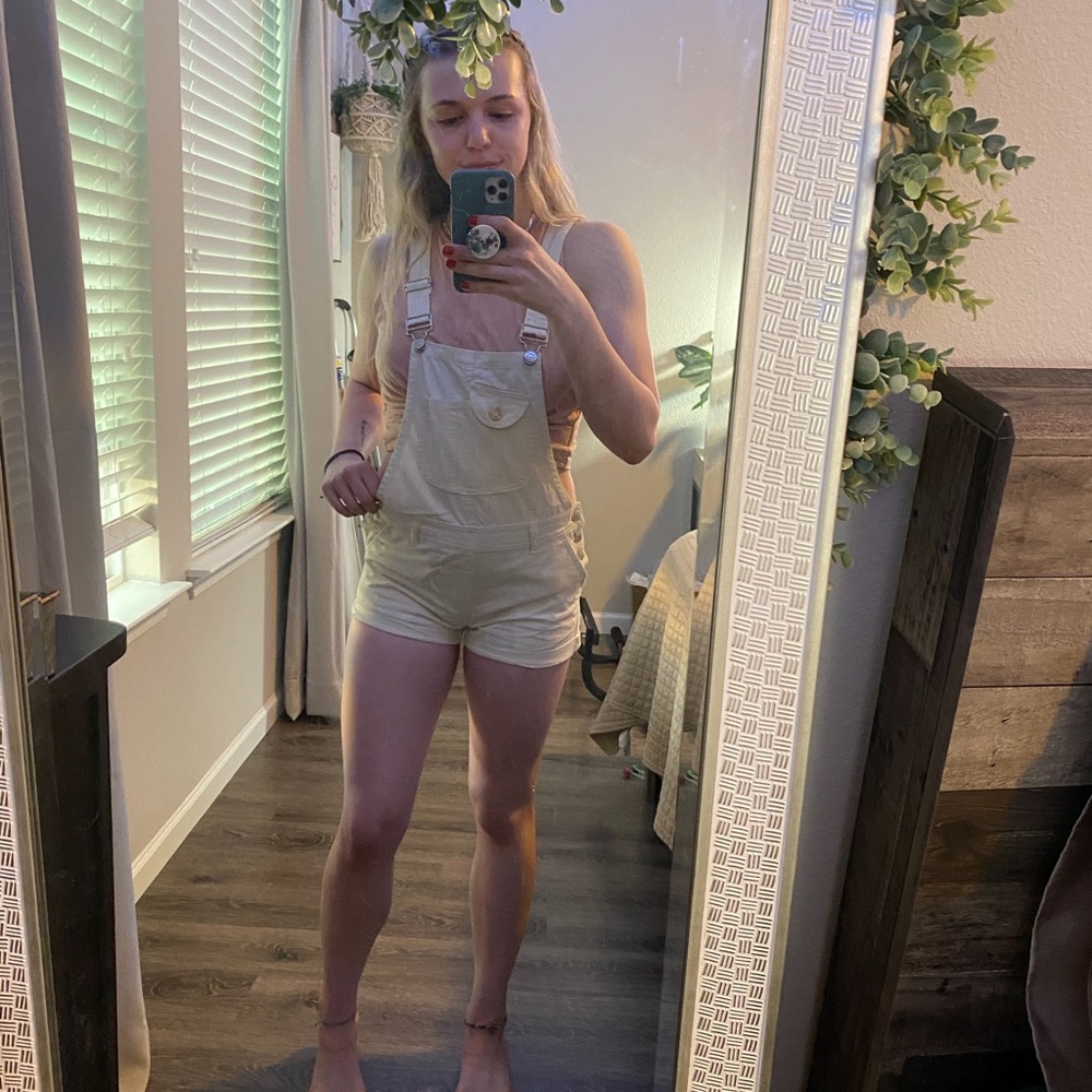 Cream Overall Shorts